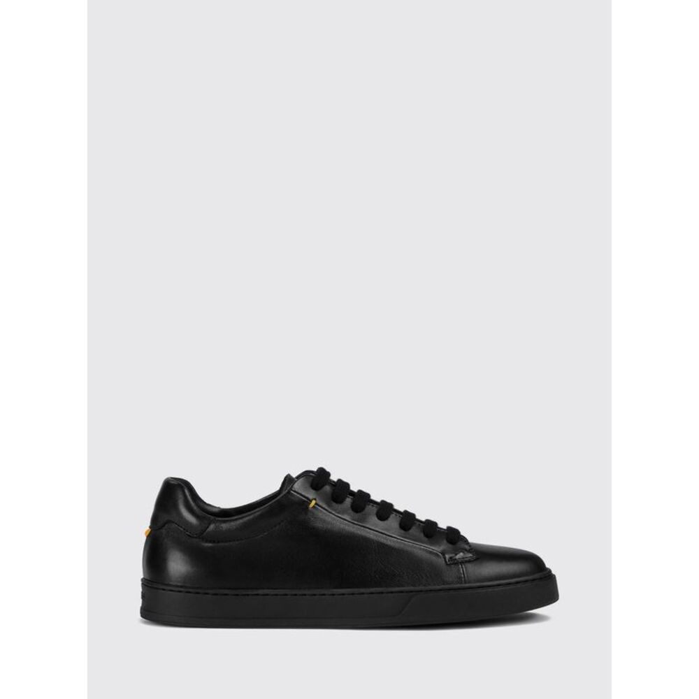 Doucal's Men Low Top Sneakers Doucal's In Smooth Calf Leather With Embossed Logo